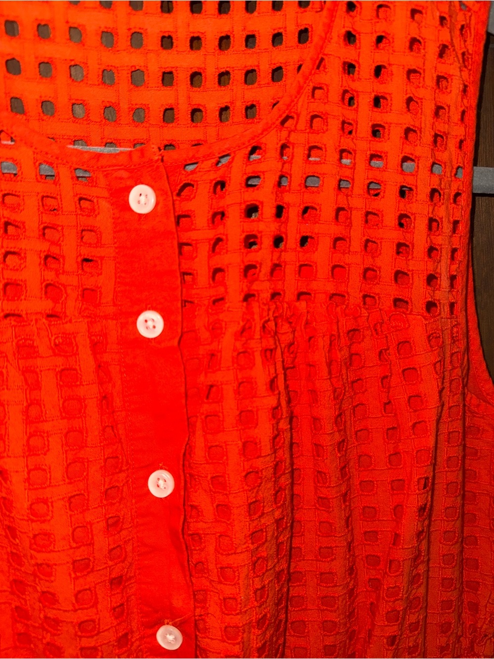 J. Crew women’s Orange Eyelet Button-Front Dress - Picture 2 of 5